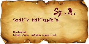 Szür Mátyás névjegykártya