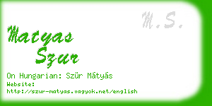matyas szur business card